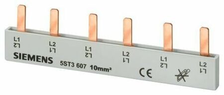 Шина Siemens 3-полюсная, 63A, 10мм2, на два 3-мод. устр., не режется  5ST3613
