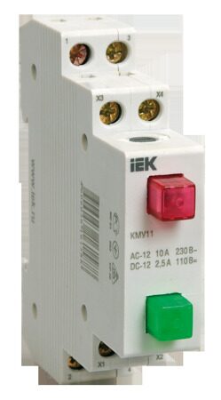 Кнопка управления модульная КМУ11 10А 230 В с фиксацией 1з+1о MBD10-11-K51 IEK