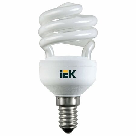 Энергосберегающая лампа - спираль IEK, КЭЛ-FS, Е14, 15Вт, 2700К, Т2, ИЭК LLE25-14-015-2700-T2